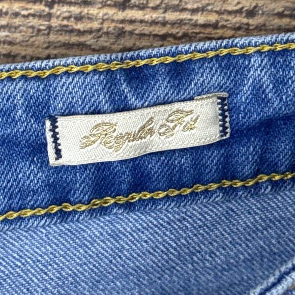 Zara Woman Premium Denim Collection Denim Shorts Distressed Blue Jean Size 6 - Picture 8 of 9